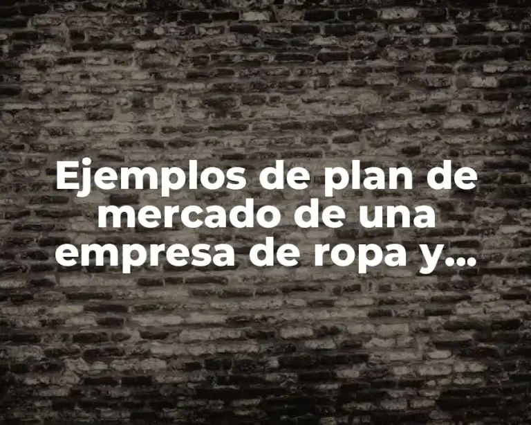 Ejemplos de plan de mercado de una empresa de ropa y Significado