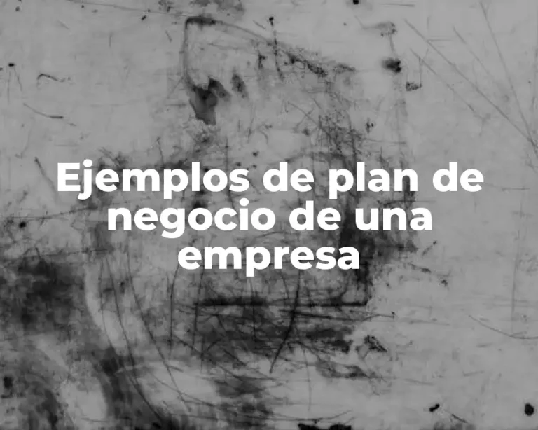 Ejemplos de plan de negocio de una empresa