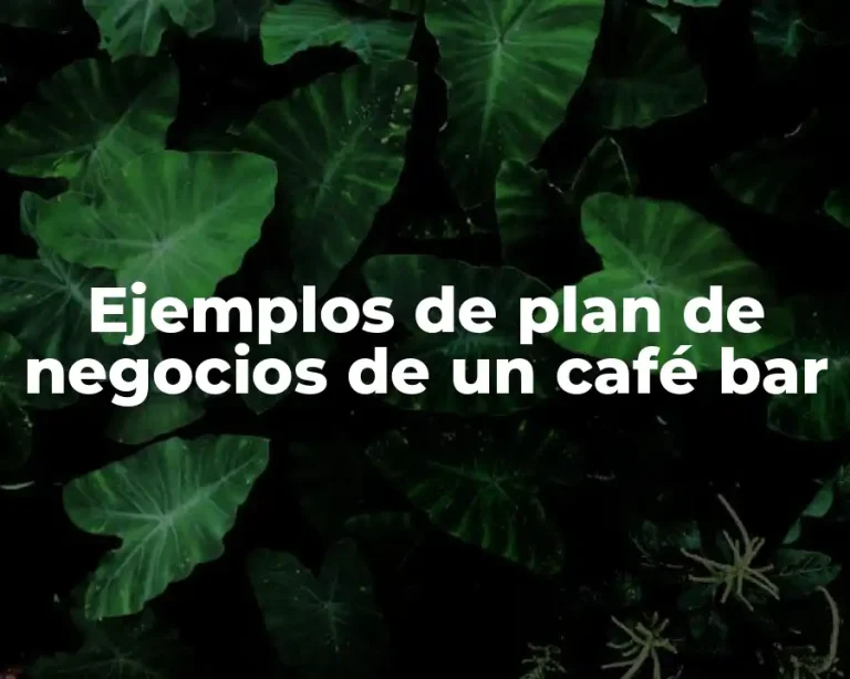 Ejemplos de plan de negocios de un café bar