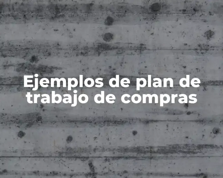 Ejemplos de plan de trabajo de compras