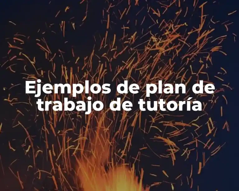 Ejemplos de plan de trabajo de tutoría