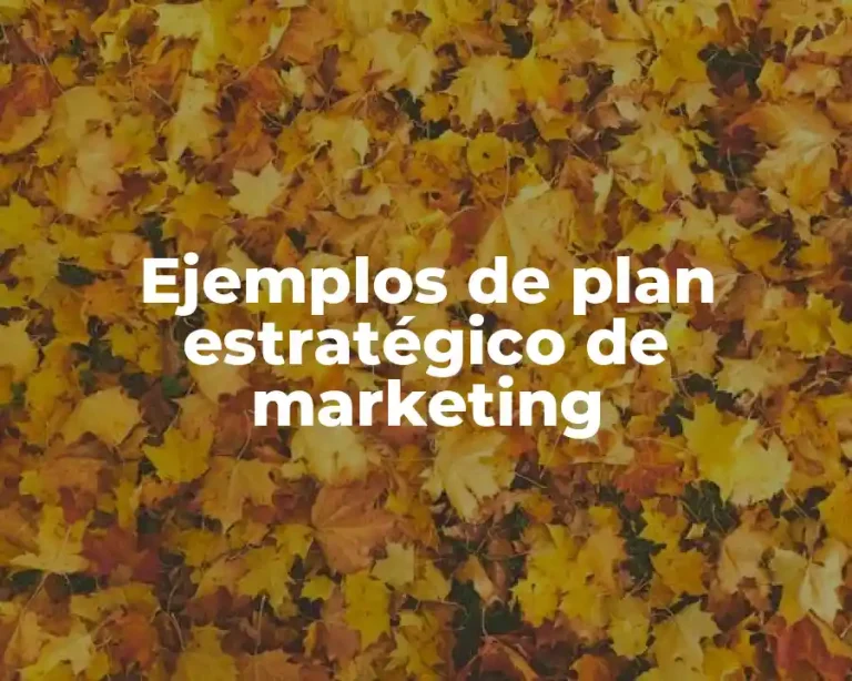 Ejemplos de plan estratégico de marketing