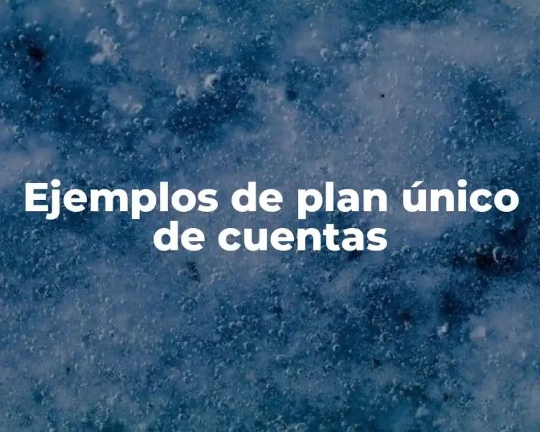 Ejemplos de plan único de cuentas