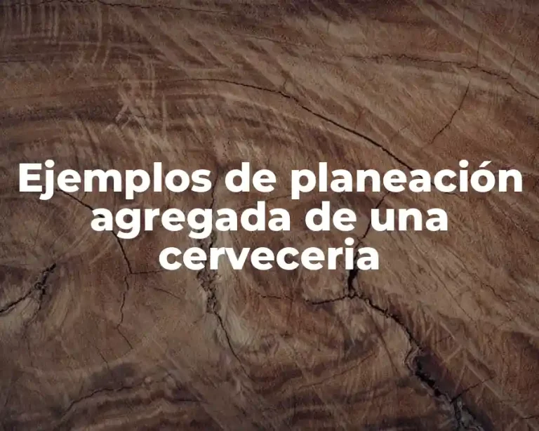 Ejemplos de planeación agregada de una cerveceria