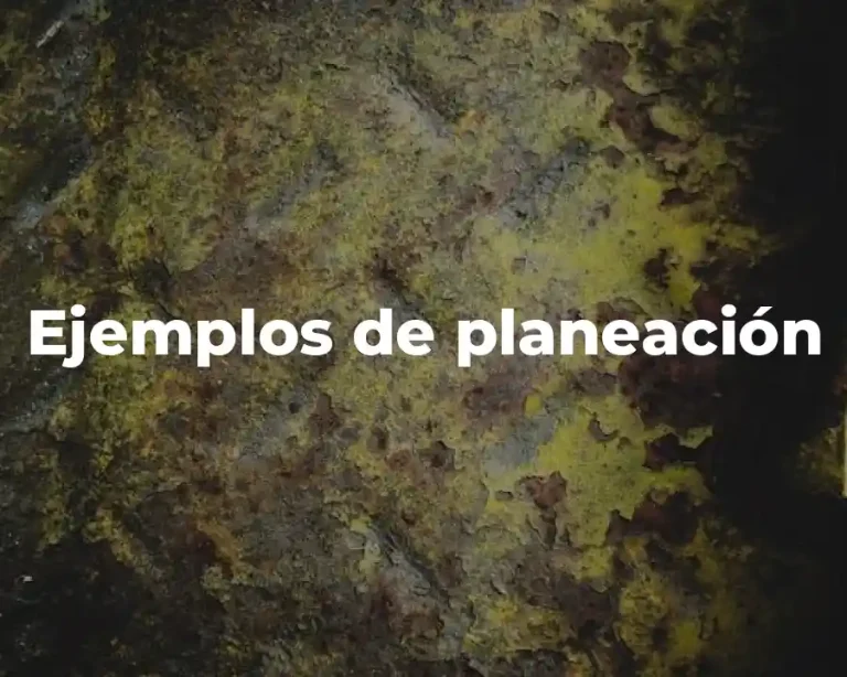 Ejemplos de planeación
