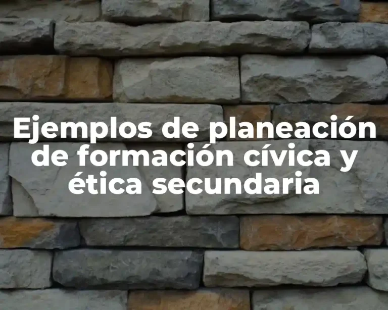 Ejemplos de planeación de formación cívica y ética secundaria
