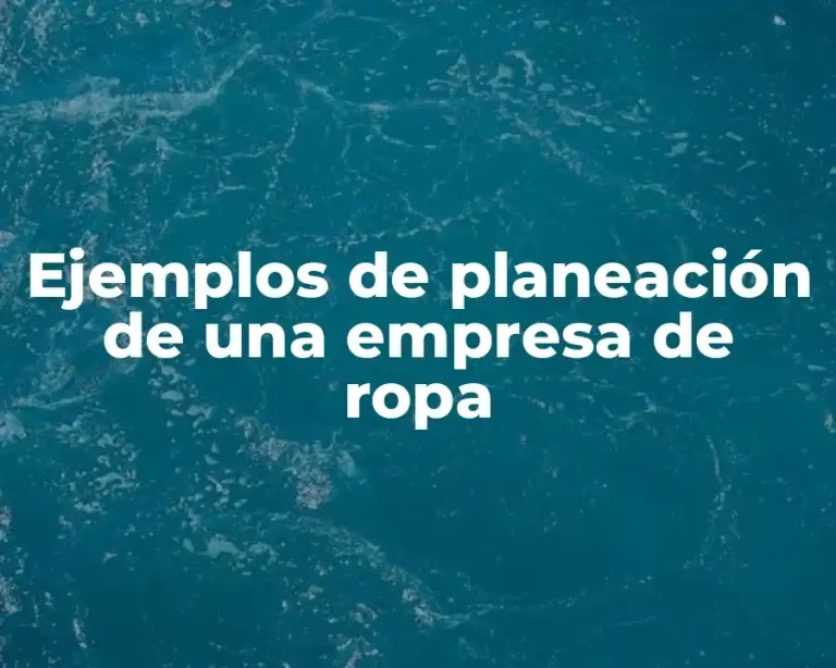 Ejemplos de planeación de una empresa de ropa