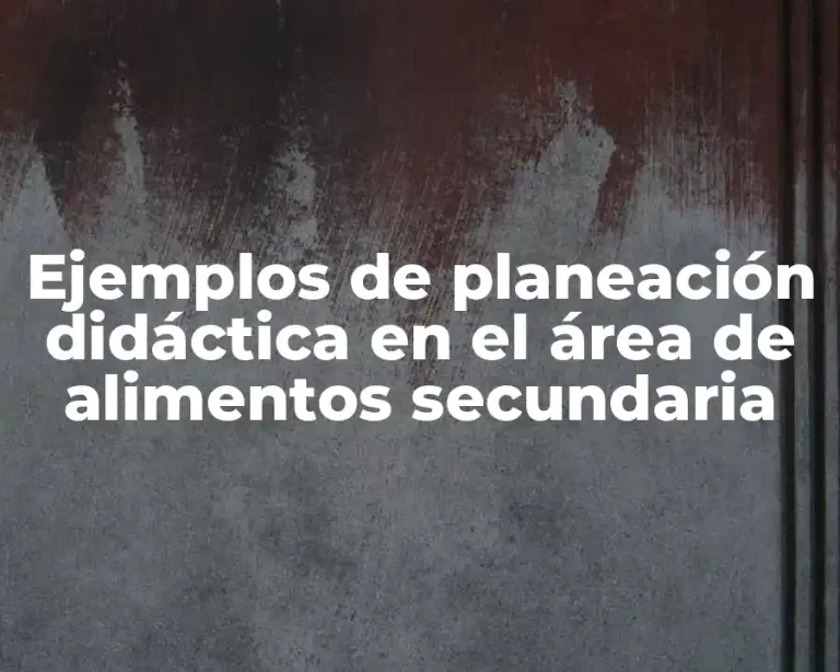 Ejemplos de planeación didáctica en el área de alimentos secundaria