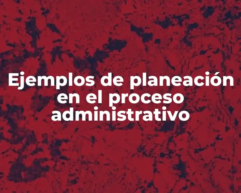 Ejemplos de planeación en el proceso administrativo