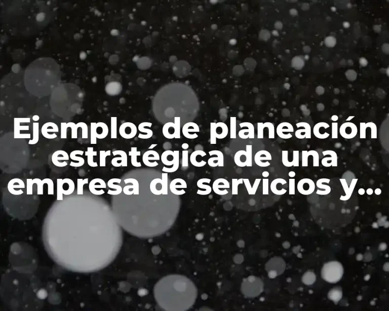 Ejemplos de planeación estratégica de una empresa de servicios y Significado