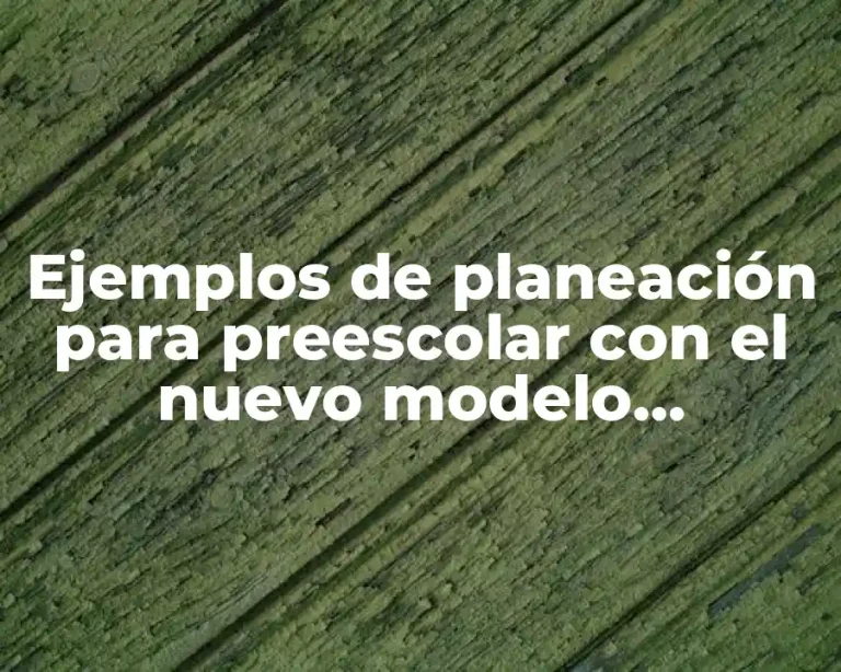 Ejemplos de planeación para preescolar con el nuevo modelo educativo