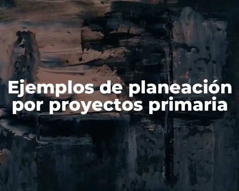 Ejemplos de planeación por proyectos primaria