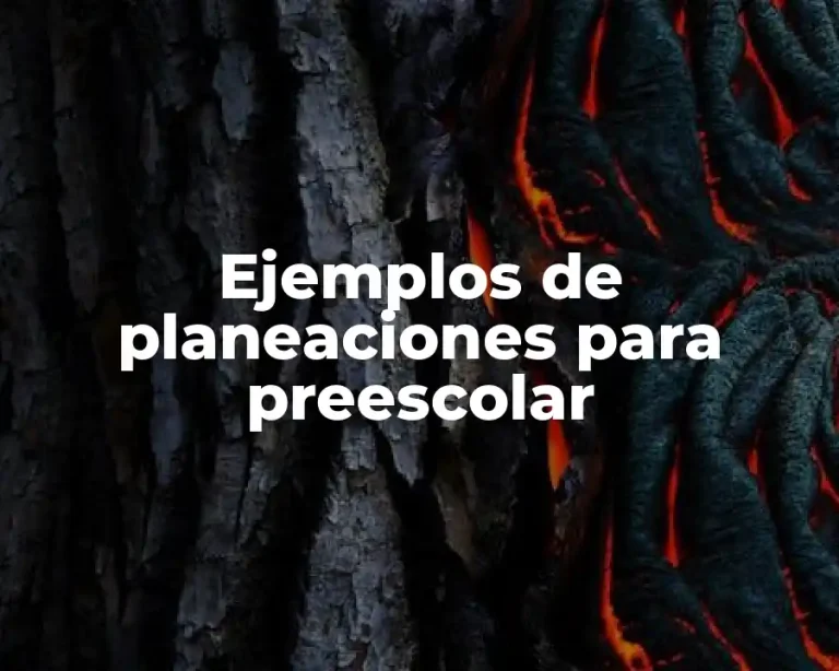 Ejemplos de planeaciones para preescolar