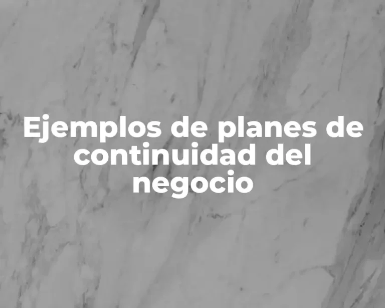 Ejemplos de planes de continuidad del negocio