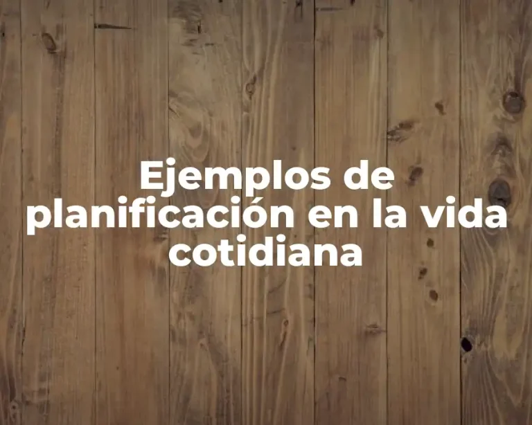 Ejemplos de planificación en la vida cotidiana