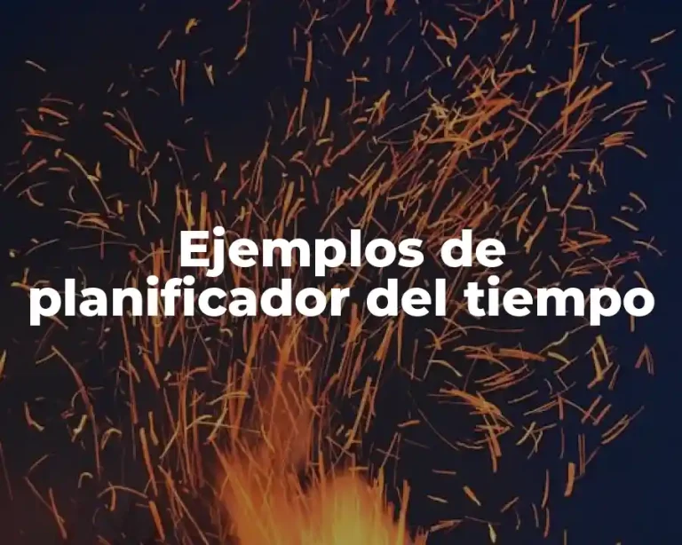 Ejemplos de planificador del tiempo