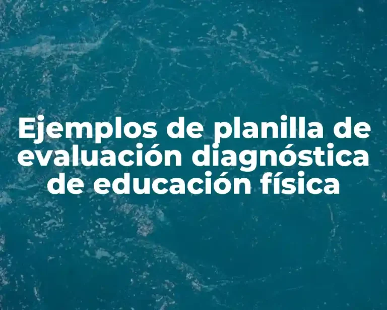 Ejemplos de planilla de evaluación diagnóstica de educación física