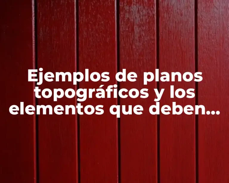 Ejemplos de planos topográficos y los elementos que deben contener