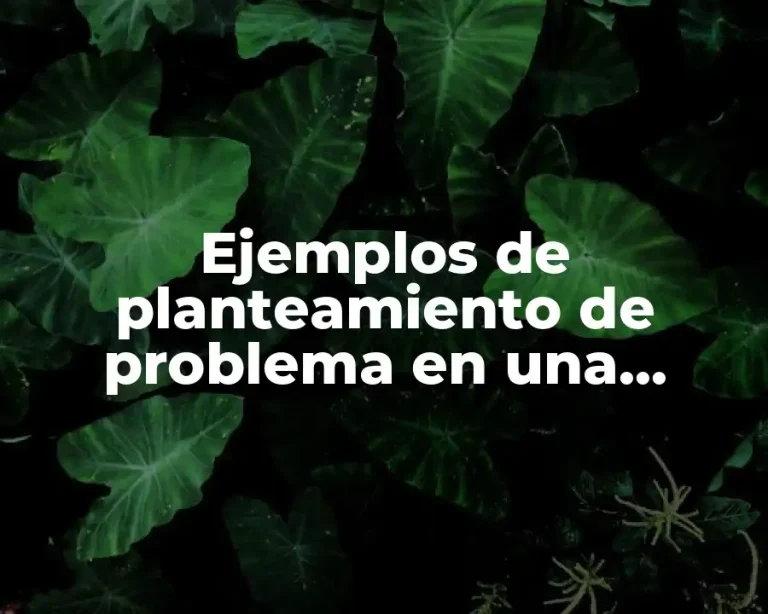 Ejemplos de planteamiento de problema en una investigación