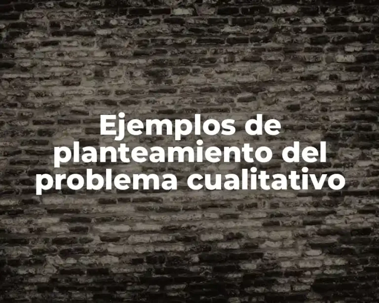 Ejemplos de planteamiento del problema cualitativo