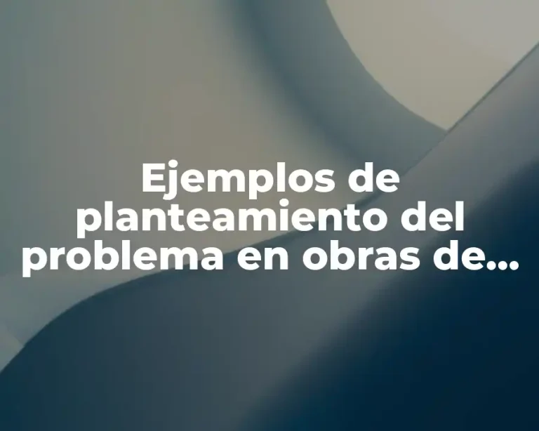 Ejemplos de planteamiento del problema en obras de caridad