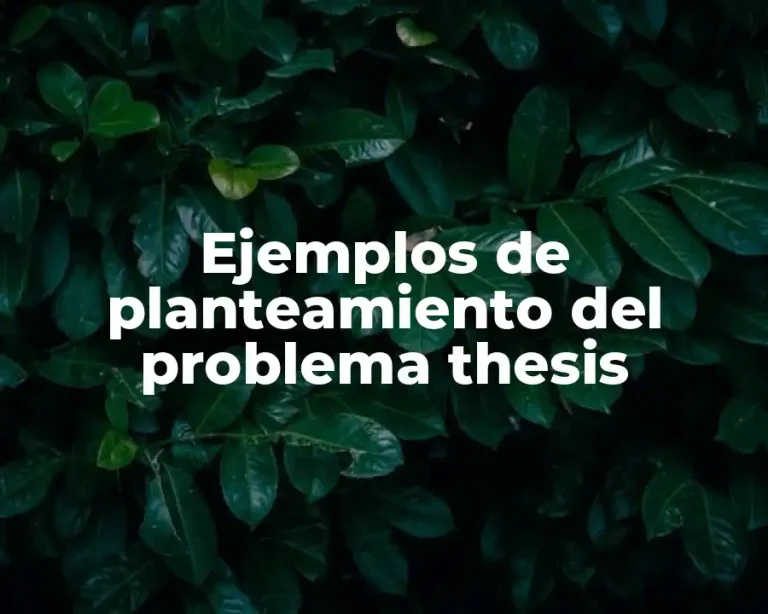 Ejemplos de planteamiento del problema thesis