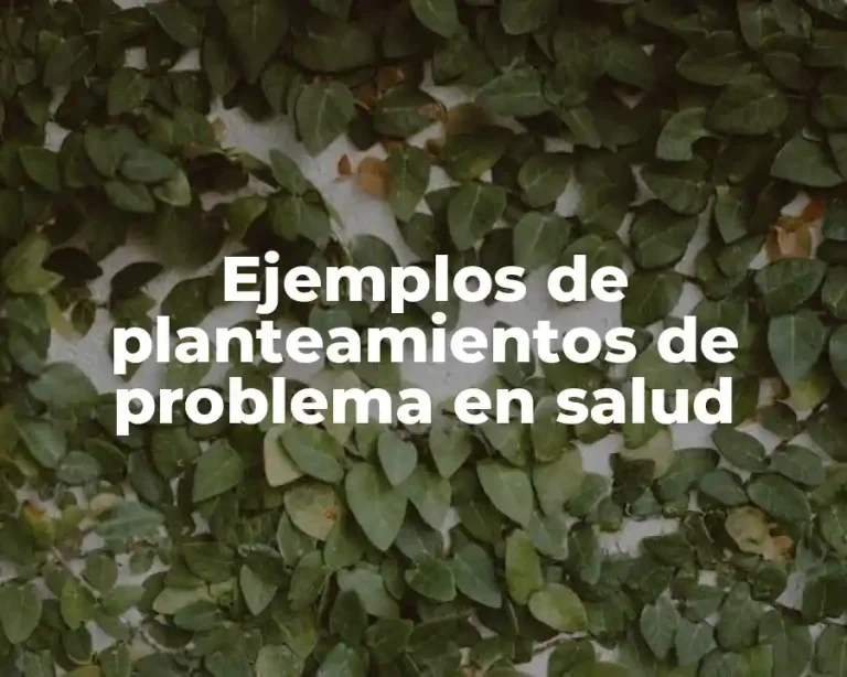 Ejemplos de planteamientos de problema en salud
