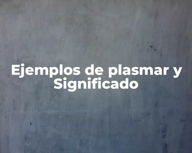 Ejemplos de plasmar y Significado