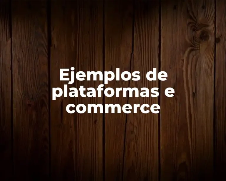 Ejemplos de plataformas e commerce