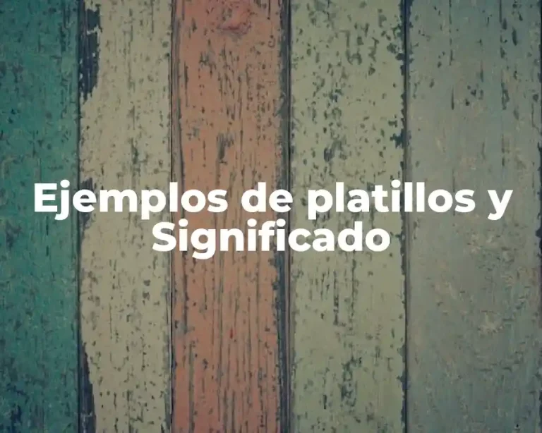 Ejemplos de platillos y Significado
