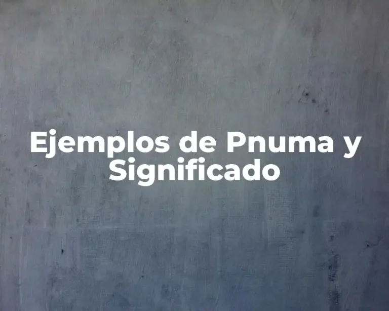 Ejemplos de Pnuma y Significado