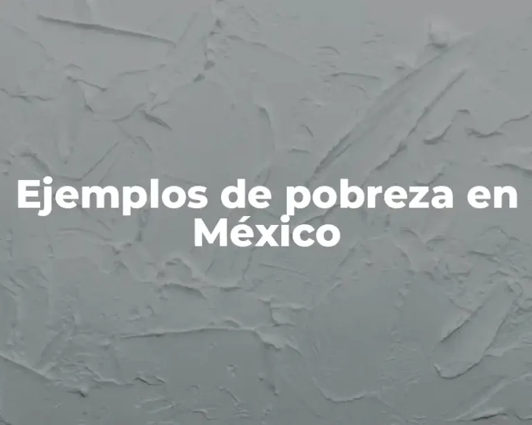 Ejemplos de pobreza en México