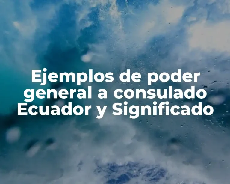 Ejemplos de poder general a consulado Ecuador y Significado