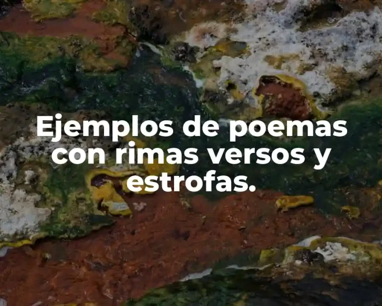 Ejemplos de poemas con rimas versos y estrofas.