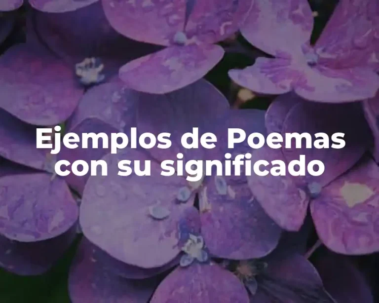 Ejemplos de Poemas con su significado