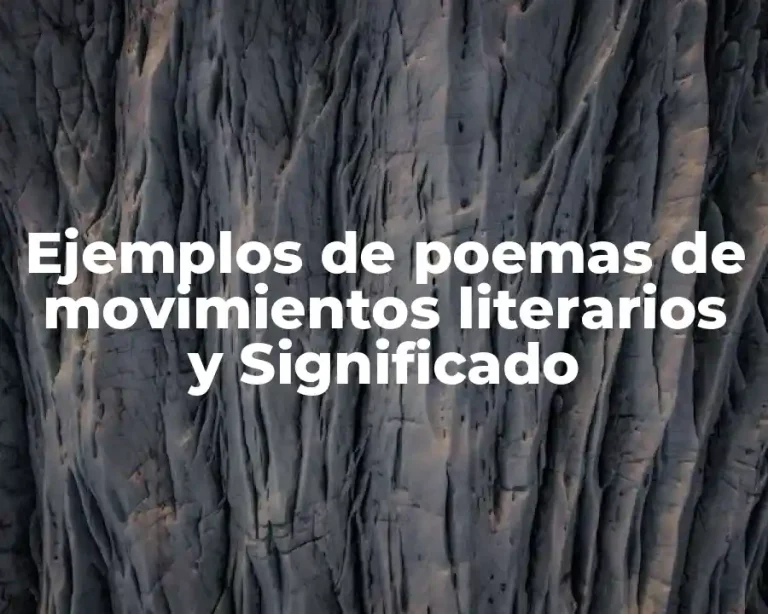 Ejemplos de poemas de movimientos literarios y Significado
