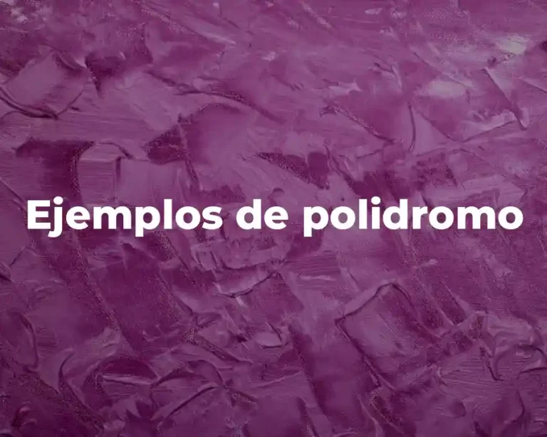 Ejemplos de polidromo