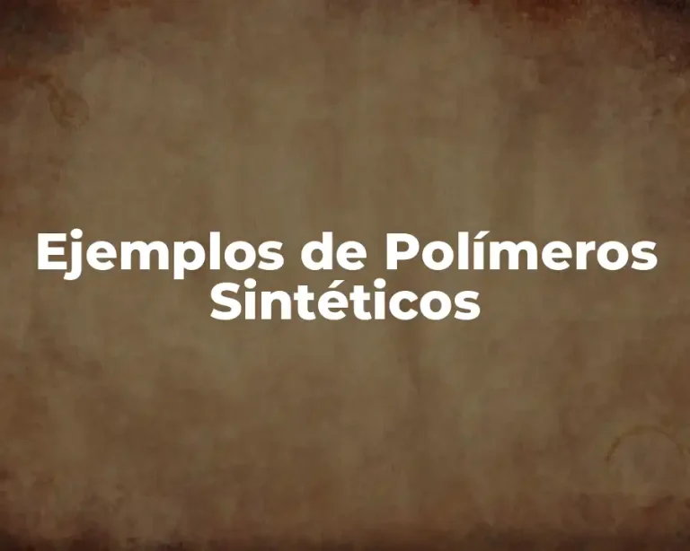 Ejemplos de Polímeros Sintéticos