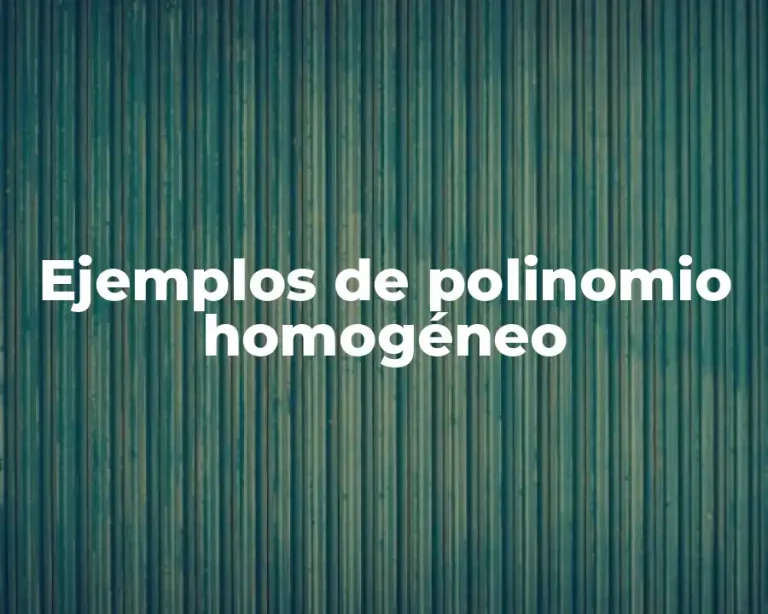 Ejemplos de polinomio homogéneo