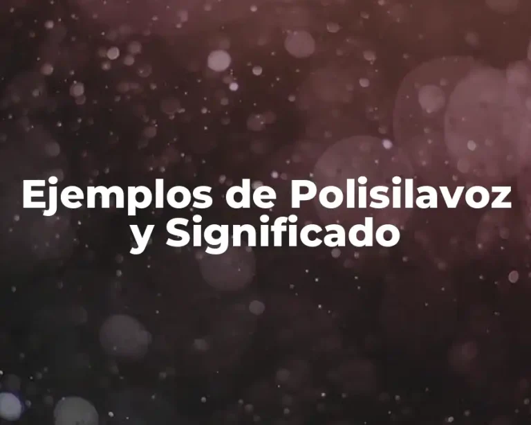 Ejemplos de Polisilavoz y Significado