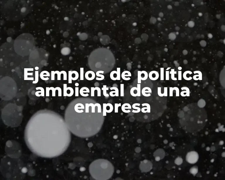 Ejemplos de política ambiental de una empresa
