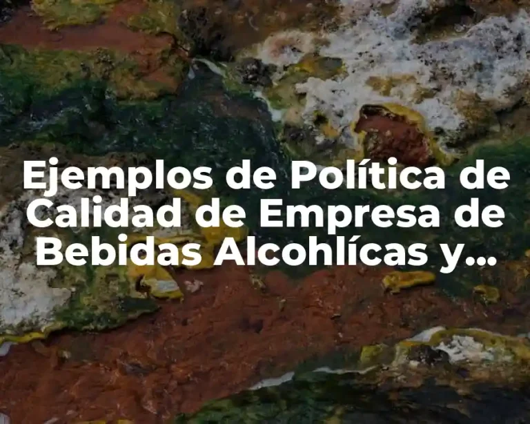 Ejemplos de Política de Calidad de Empresa de Bebidas Alcohlícas y Significado
