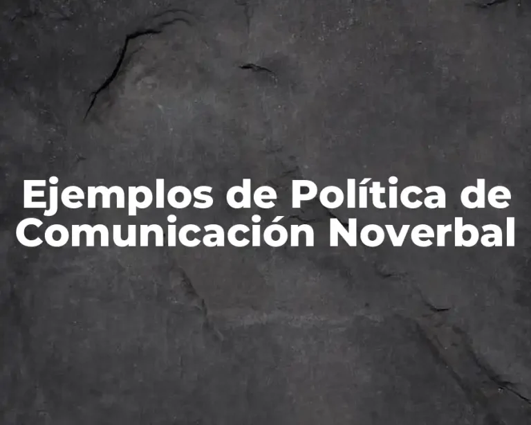 Ejemplos de Política de Comunicación Noverbal