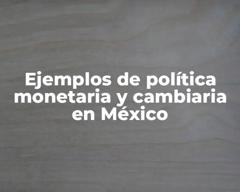 Ejemplos de política monetaria y cambiaria en México
