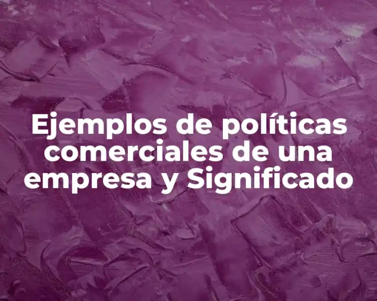 Ejemplos de políticas comerciales de una empresa y Significado