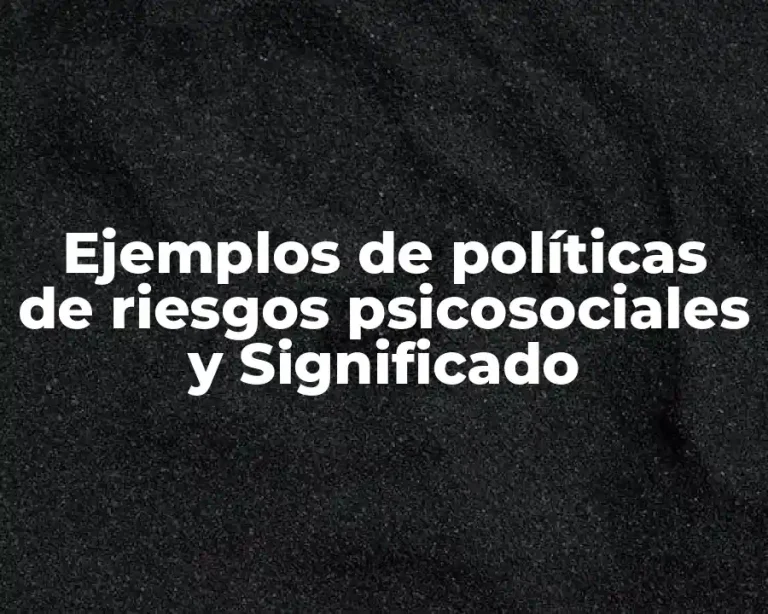 Ejemplos de políticas de riesgos psicosociales y Significado