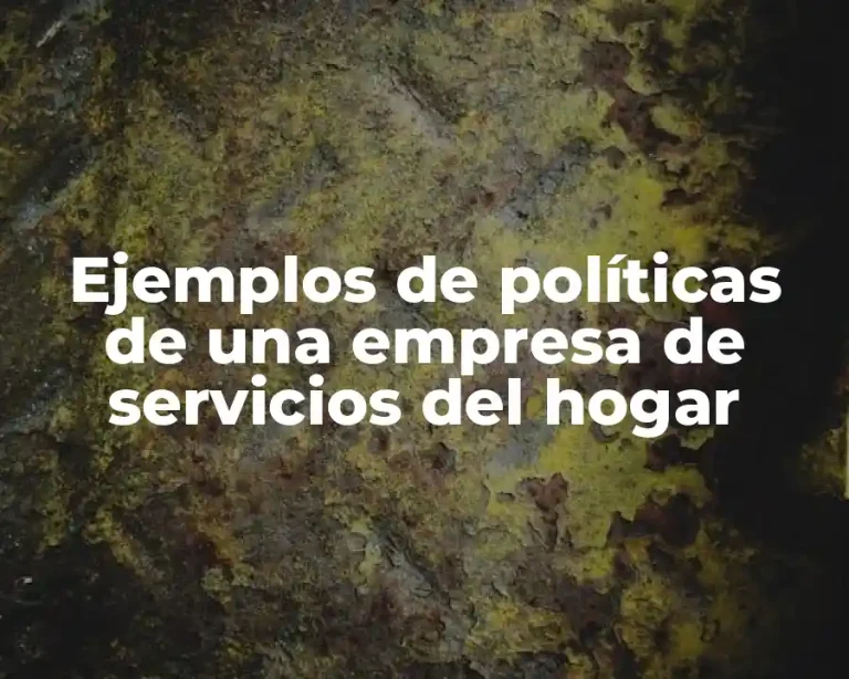 Ejemplos de políticas de una empresa de servicios del hogar