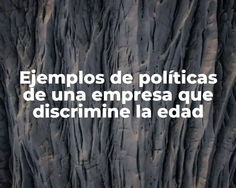 Ejemplos de políticas de una empresa que discrimine la edad