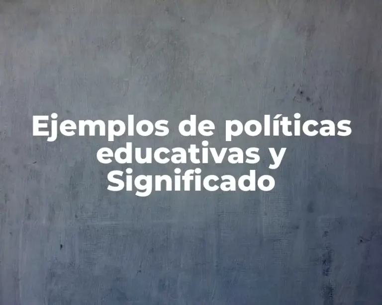 Ejemplos de políticas educativas y Significado
