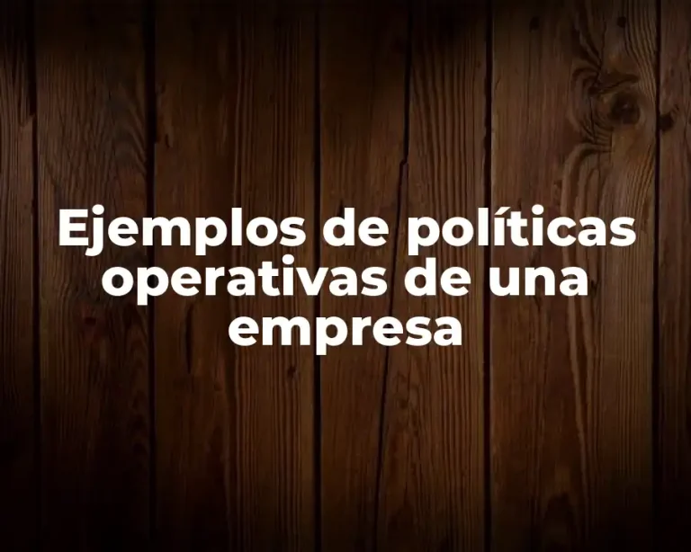 Ejemplos de políticas operativas de una empresa